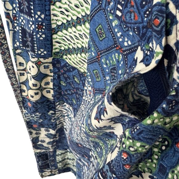 Vintage Sears X-Small Mini Dress Patchwork Sleeveless Tie Neck Womens - Picture 15 of 16